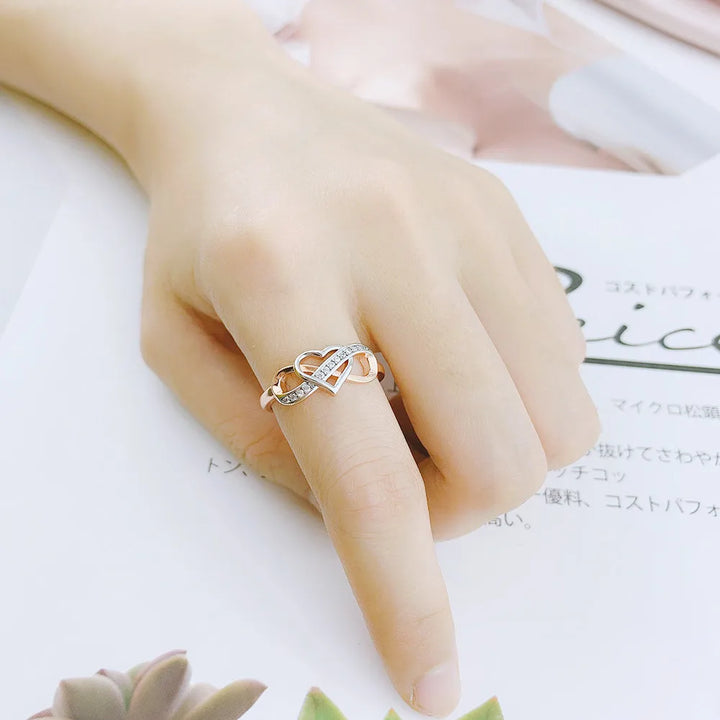 Couple Infinity Love Rings For Women Ladies Jewellery Double Color Dainty Wedding Engagement Gift Promise Rings Jewelry DZR029 - Vogue Vista UK