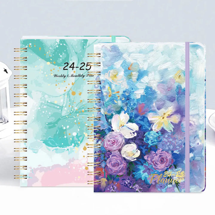 2025 A5 Diary Planner Spiral Bound Weekly Planner Notebook Monthly Planner for Office School - Vogue Vista UK