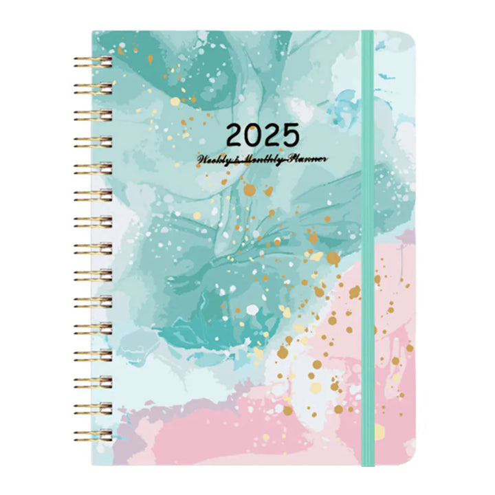 2025 A5 Diary Planner Spiral Bound Weekly Planner Notebook Monthly Planner for Office School - Vogue Vista UK