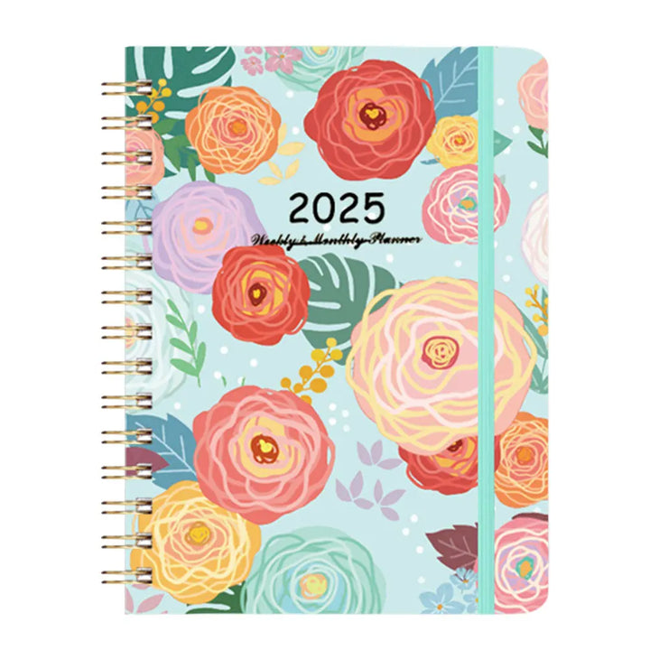 2025 A5 Diary Planner Spiral Bound Weekly Planner Notebook Monthly Planner for Office School - Vogue Vista UK