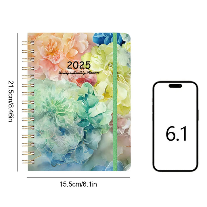 2025 A5 Diary Planner Spiral Bound Weekly Planner Notebook Monthly Planner for Office School - Vogue Vista UK