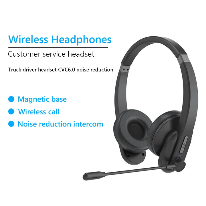HiFi Stereo Bluetooth-compatible Headset Business Call Center Noise Canceling Headset with Microphone - Vogue Vista UK