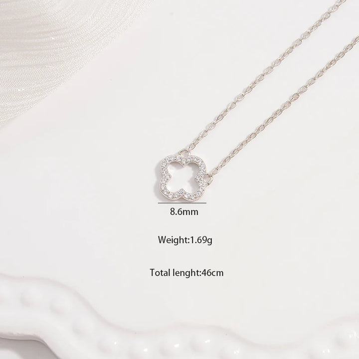S925 Sterling Silver Lucky Four-leaf Clover Necklace Fashion Trend Temperament Light Luxury Niche Senior Ladie Jewelry  SL24 - Vogue Vista UK