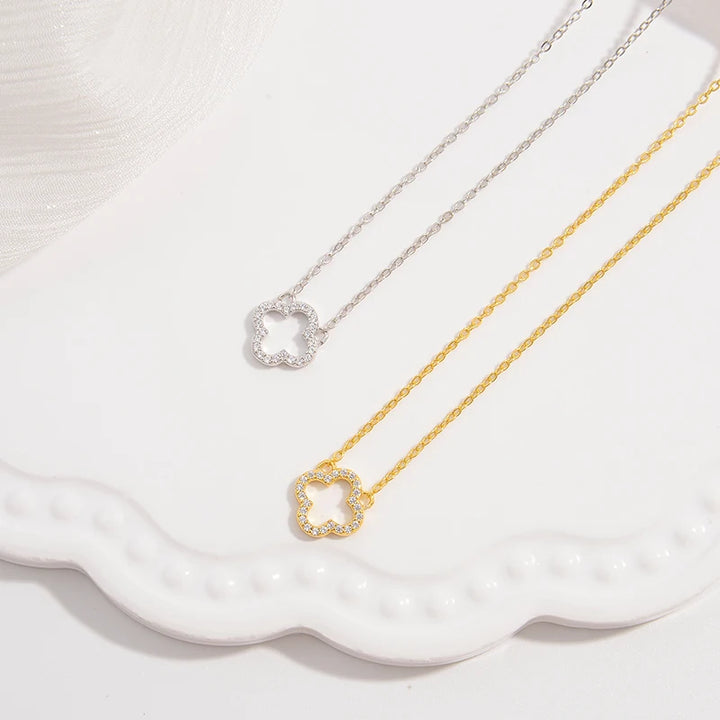 S925 Sterling Silver Lucky Four-leaf Clover Necklace Fashion Trend Temperament Light Luxury Niche Senior Ladie Jewelry  SL24 - Vogue Vista UK
