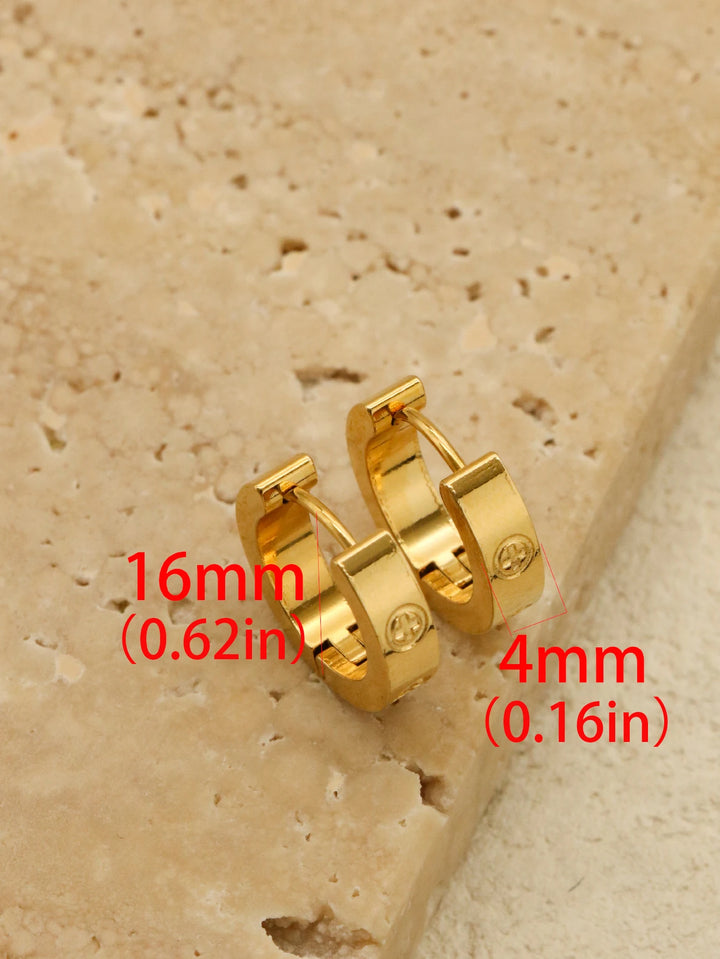 2024 PZPC Fashion Stainless Steel Classic Women Lady  Earrings Cross Earrings Golden Color - Vogue Vista UK