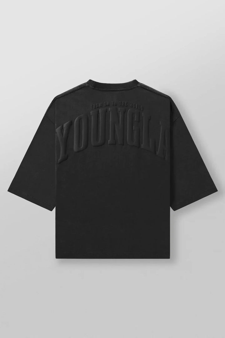 YOUNGLA men's oversized T-shirt foam printed cotton short sleeve American sports fitness casual jacket - Vogue Vista UK