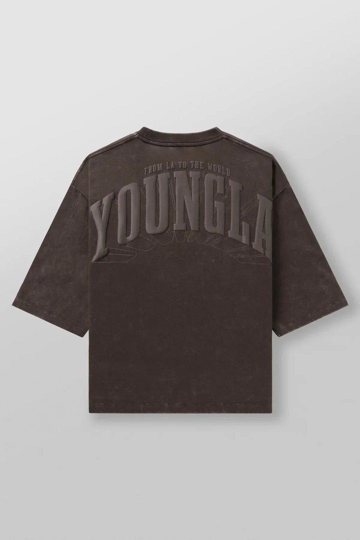YOUNGLA men's oversized T-shirt foam printed cotton short sleeve American sports fitness casual jacket - Vogue Vista UK