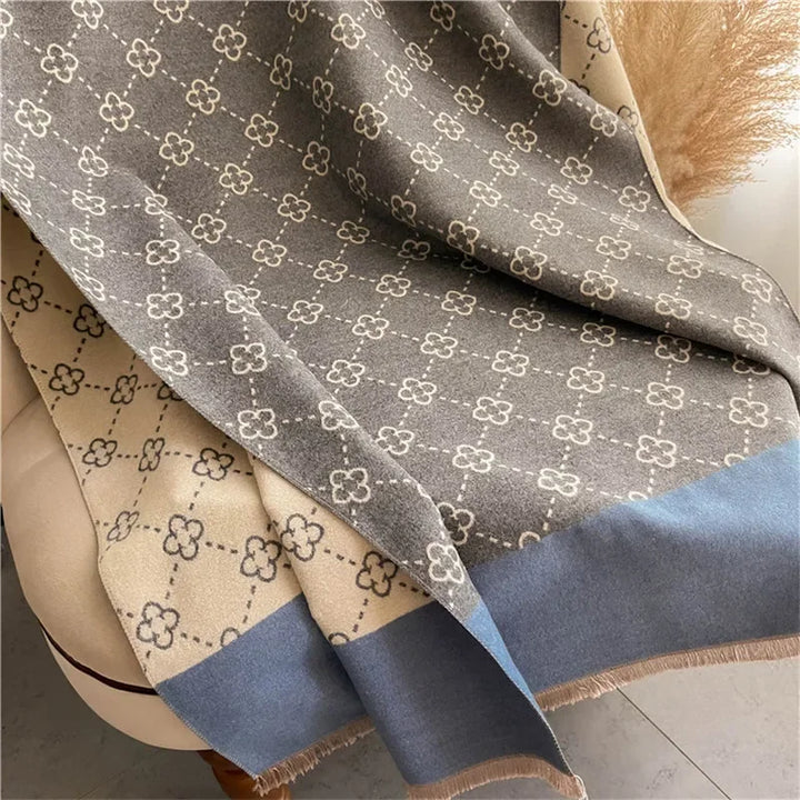 Warm Cashmere Poncho Shawl Scarf Luxury Print Thick Pashmina Winter Blanket Wraps Bufanda Casual Hijab Stoles Echarpe - Vogue Vista UK