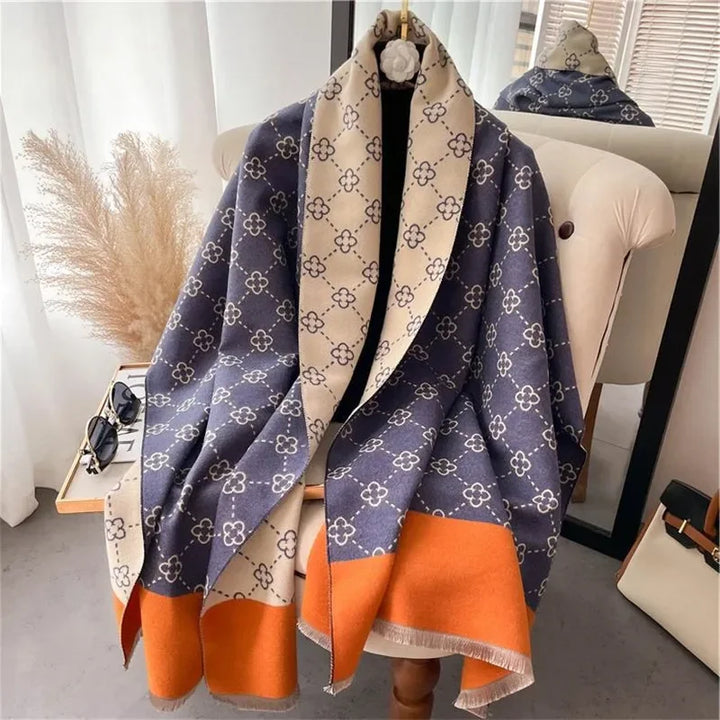 Warm Cashmere Poncho Shawl Scarf Luxury Print Thick Pashmina Winter Blanket Wraps Bufanda Casual Hijab Stoles Echarpe - Vogue Vista UK