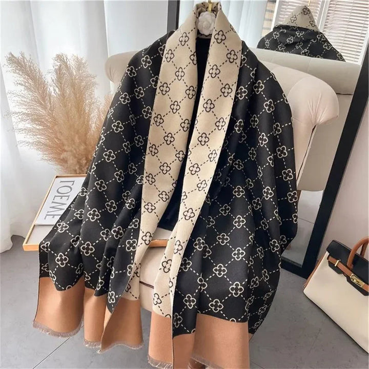 Warm Cashmere Poncho Shawl Scarf Luxury Print Thick Pashmina Winter Blanket Wraps Bufanda Casual Hijab Stoles Echarpe - Vogue Vista UK