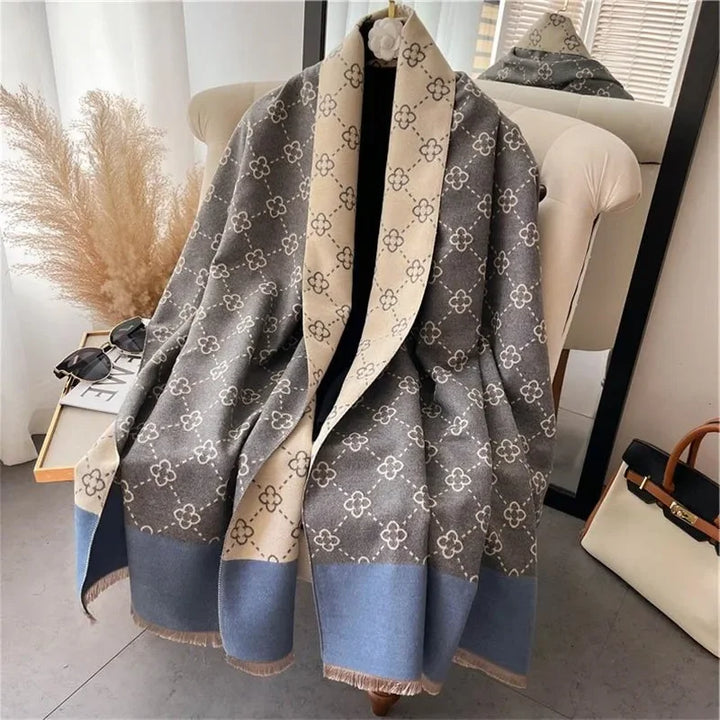 Warm Cashmere Poncho Shawl Scarf Luxury Print Thick Pashmina Winter Blanket Wraps Bufanda Casual Hijab Stoles Echarpe - Vogue Vista UK
