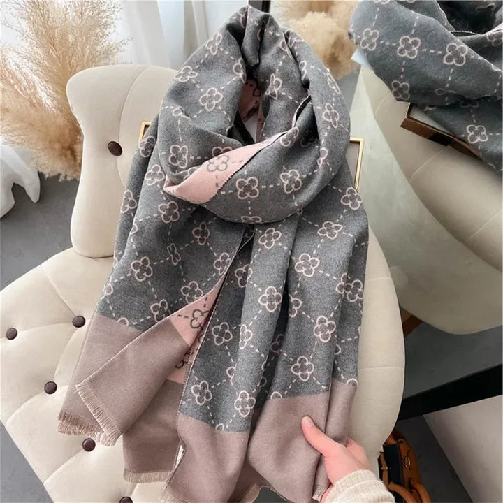 Warm Cashmere Poncho Shawl Scarf Luxury Print Thick Pashmina Winter Blanket Wraps Bufanda Casual Hijab Stoles Echarpe - Vogue Vista UK