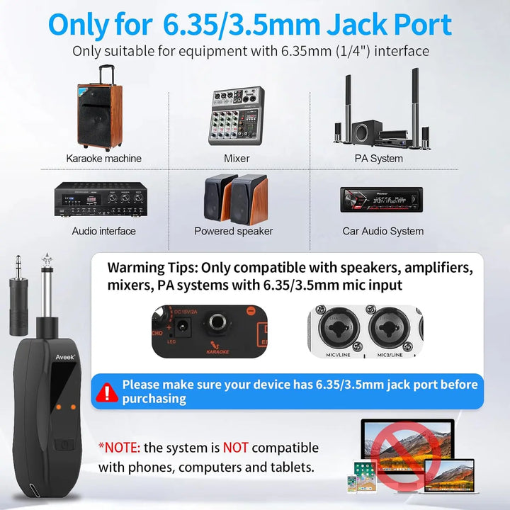 Wireless Microphones Rechargeable, Aveek Karaoke Handheld Microphone with Receiver,Microphones for Singing,Karaoke Machines,DJ - Vogue Vista UK