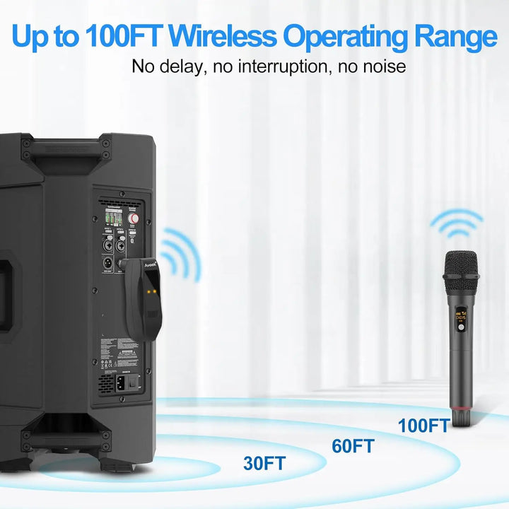 Wireless Microphones Rechargeable, Aveek Karaoke Handheld Microphone with Receiver,Microphones for Singing,Karaoke Machines,DJ - Vogue Vista UK