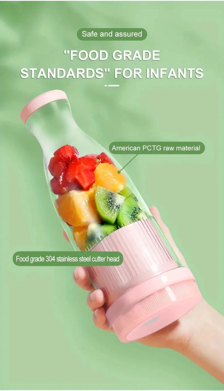 Electric Juicer Cup 6 Blades Blender Milkshake Machine USB Portable Fruit Milk Mixing Tool Mini Fresh Juice Blender Sport - Vogue Vista UK