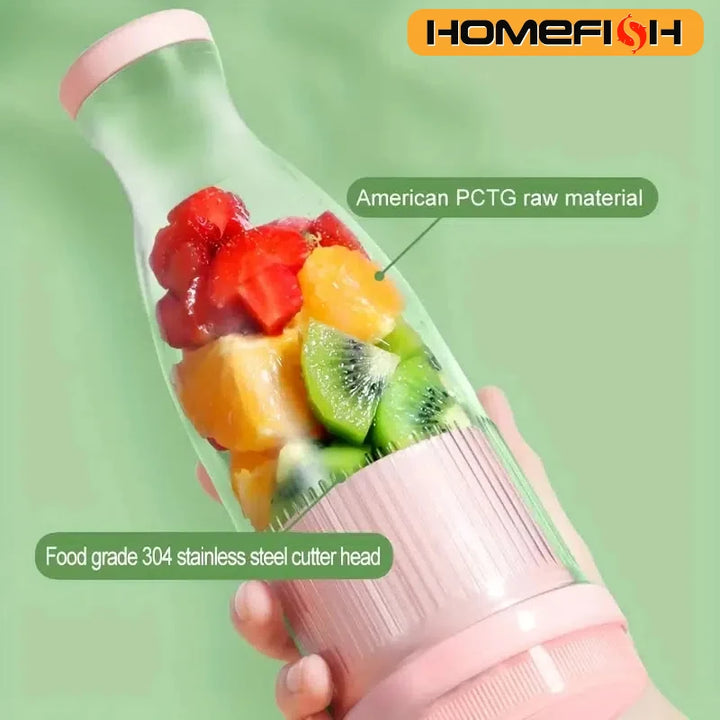 Electric Juicer Cup 6 Blades Blender Milkshake Machine USB Portable Fruit Milk Mixing Tool Mini Fresh Juice Blender Sport - Vogue Vista UK
