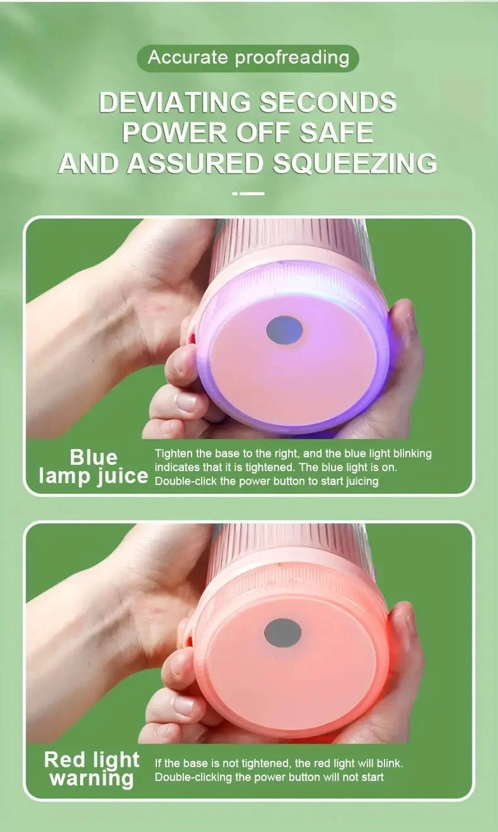 Electric Juicer Cup 6 Blades Blender Milkshake Machine USB Portable Fruit Milk Mixing Tool Mini Fresh Juice Blender Sport - Vogue Vista UK