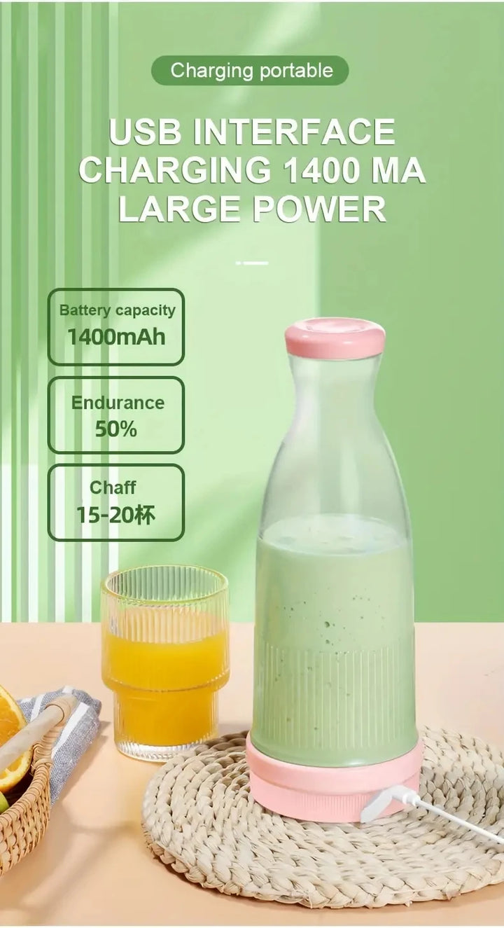 Electric Juicer Cup 6 Blades Blender Milkshake Machine USB Portable Fruit Milk Mixing Tool Mini Fresh Juice Blender Sport - Vogue Vista UK