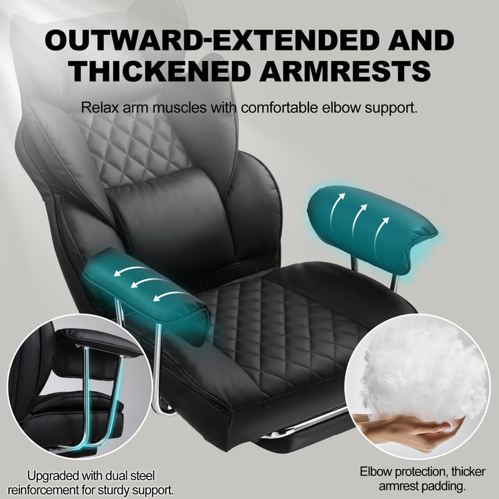GTPLAYER Gaming Chair, Executive Office Desk Chair Ergonomic Computer Chair with Footrest Heavy Duty High Back Lumbar Support - Vogue Vista UK