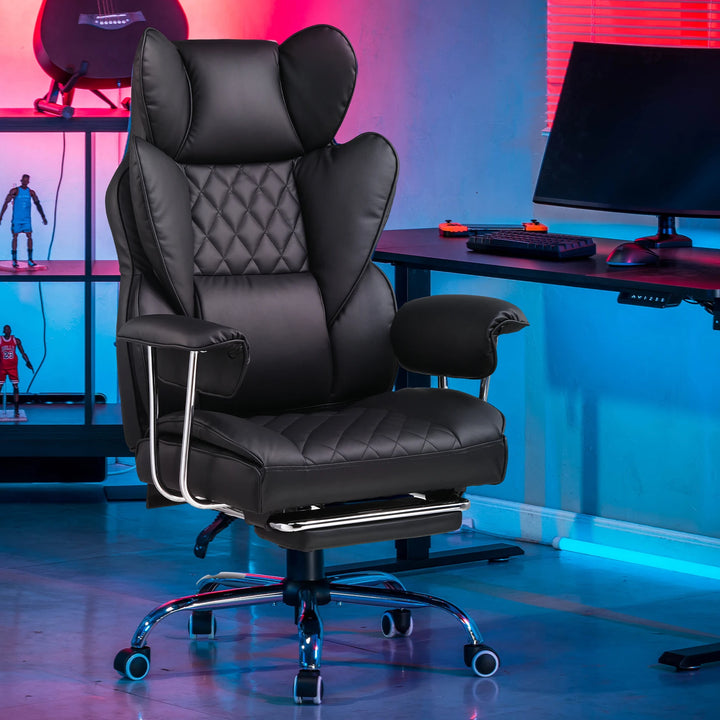 GTPLAYER Gaming Chair, Executive Office Desk Chair Ergonomic Computer Chair with Footrest Heavy Duty High Back Lumbar Support - Vogue Vista UK