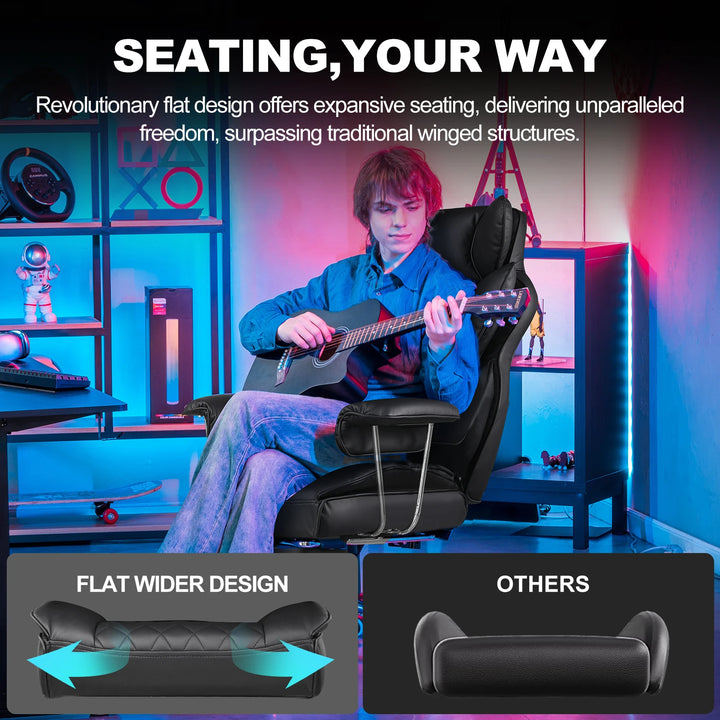 GTPLAYER Gaming Chair, Executive Office Desk Chair Ergonomic Computer Chair with Footrest Heavy Duty High Back Lumbar Support - Vogue Vista UK