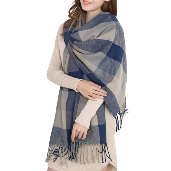 Miss Lulu Women's Long Soft Warm Wool Tassel Stole Scarves - Vogue Vista UK