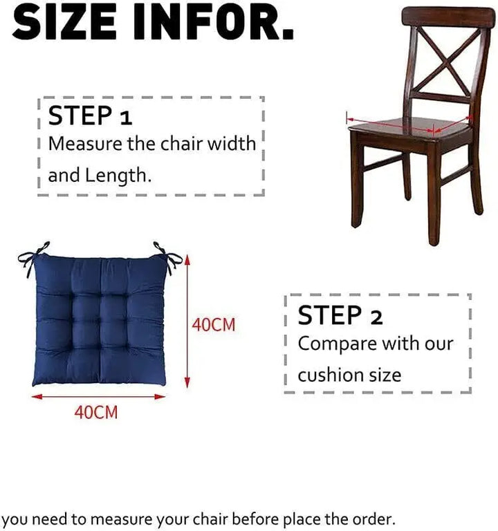 4PCS Chair Seat Garden Pads Furniture Dining Patio Outdoor Tie On Cushions 40cm - Vogue Vista UK