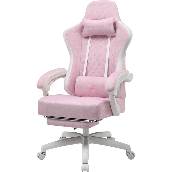 GTPLAYER Fabric Gaming Chair with Footrest, Computer Desk Chair with Pocket Spring Cushion, Home Office Ergonomic Chair - Vogue Vista UK