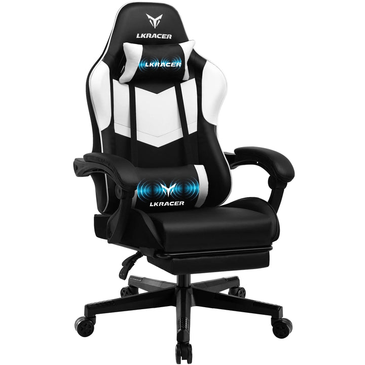 LUCKRACER Gaming Chair, Massage Ergonomic Computer Chair with Lumbar Support High Back Height Adjustable Gaming Chair - Vogue Vista UK