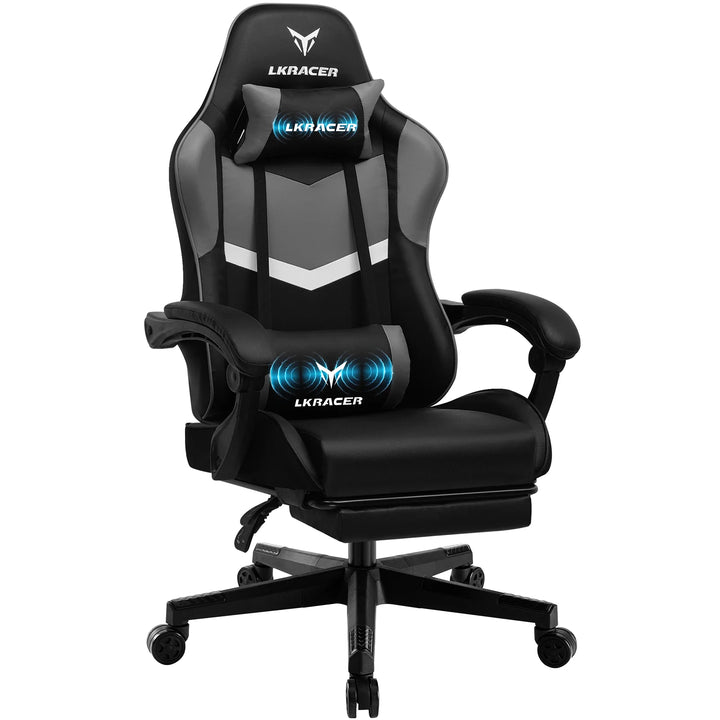 LUCKRACER Gaming Chair, Massage Ergonomic Computer Chair with Lumbar Support High Back Height Adjustable Gaming Chair - Vogue Vista UK