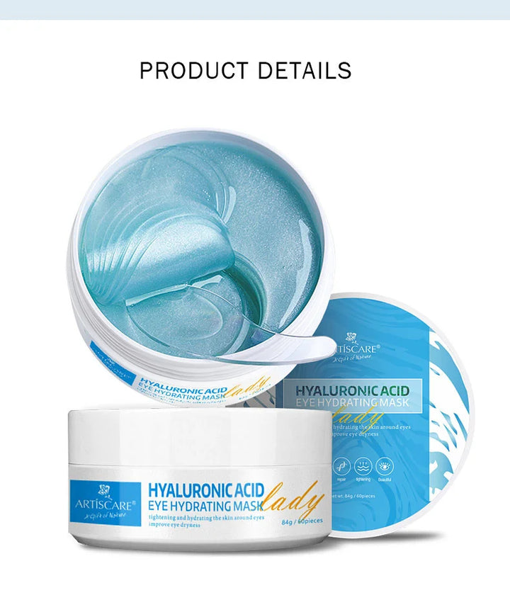 ARTISCARE Hyaluron Acid Eye Masks 60pcs for Removal Puffiness Dark Circles Moisturizing Fade Wrinkles Collagen Gel Eye Patches - Vogue Vista UK