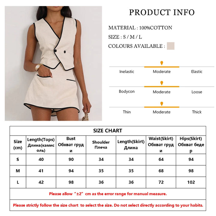 Clacive Summer Slim Khaki Cotton 2 Piece Set Woman Outfit 2025 Fashion Sleeveless Crop Top With High Waist Shorts Set Streetwear - Vogue Vista UK