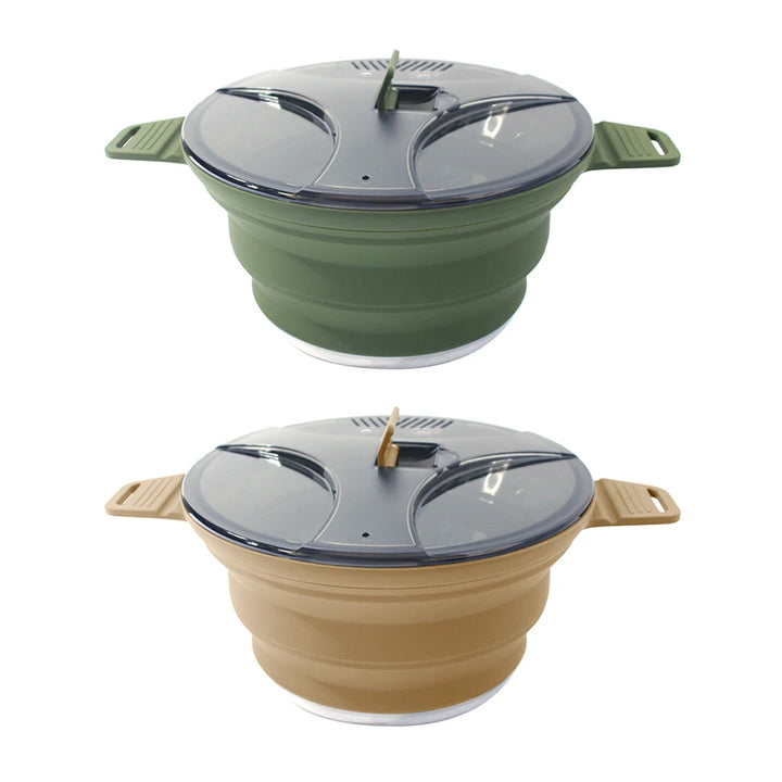 Foldable Portable Camping Cook Pot with Handle Open Fire Coffee Pot for Outdoor Fishing for Hiking Backpacking for Picnic Travel - Vogue Vista UK