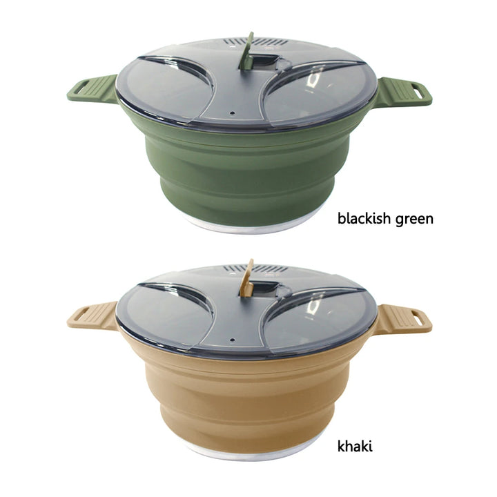 Foldable Portable Camping Cook Pot with Handle Open Fire Coffee Pot for Outdoor Fishing for Hiking Backpacking for Picnic Travel - Vogue Vista UK