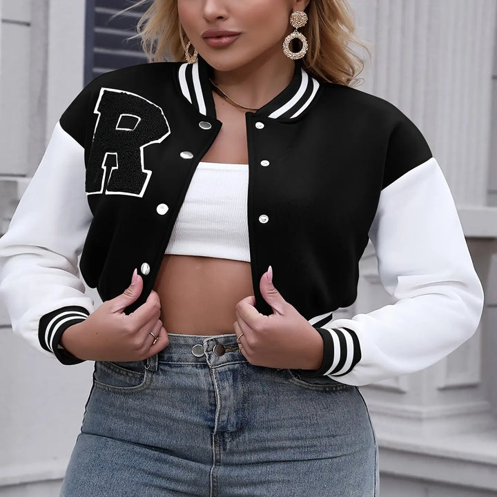 Jacket Casual Crop Button Front  Spring Autumn Women Thin Jackets Tops Basic Bomber Jacket Long Sleeve Coat Casual O-neck Collar - Vogue Vista UK