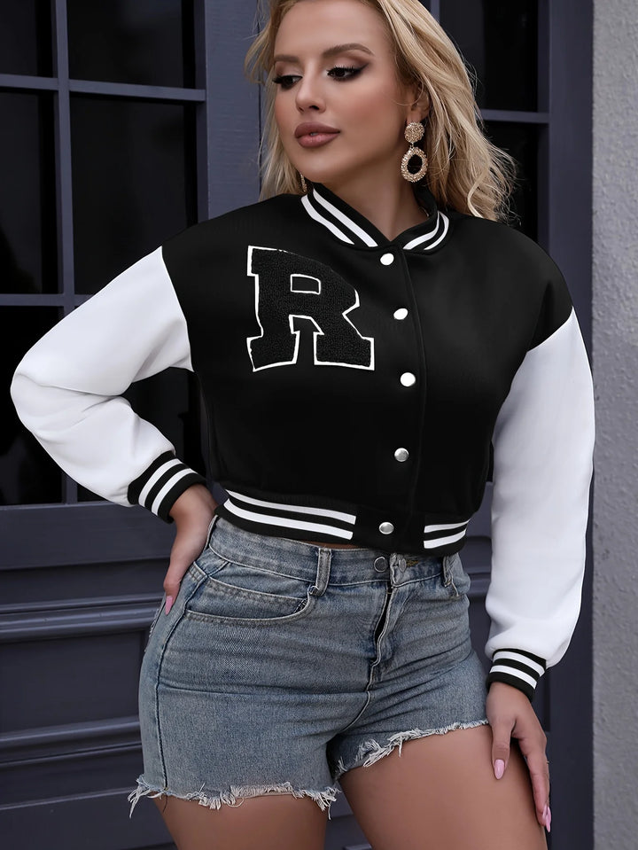Jacket Casual Crop Button Front  Spring Autumn Women Thin Jackets Tops Basic Bomber Jacket Long Sleeve Coat Casual O-neck Collar - Vogue Vista UK
