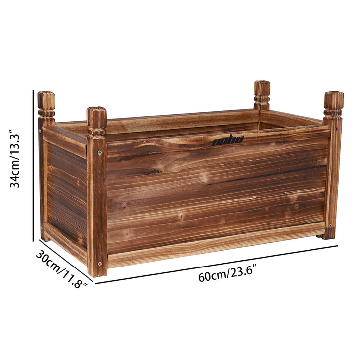 Wood Planter Box Outdoor Raised Garden Planter Bed for Flowers Vegetables - Vogue Vista UK