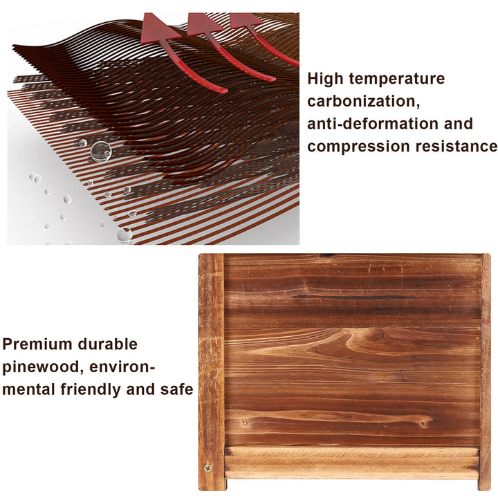 Wood Planter Box Outdoor Raised Garden Planter Bed for Flowers Vegetables - Vogue Vista UK
