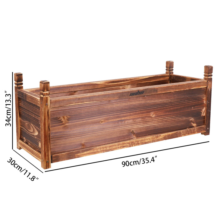 Wood Planter Box Outdoor Raised Garden Planter Bed for Flowers Vegetables - Vogue Vista UK