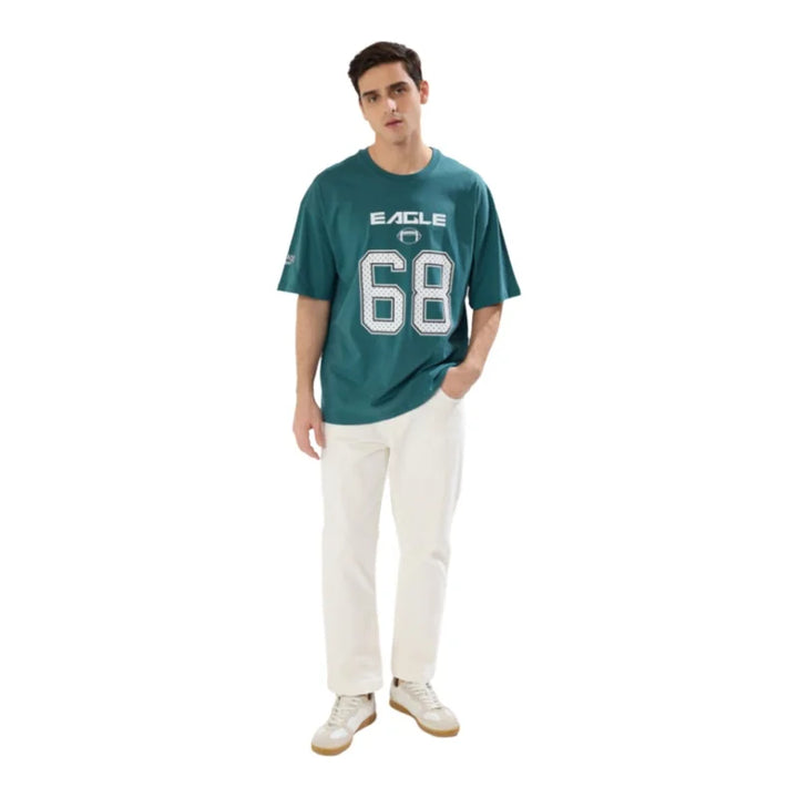 Trendyol TYZA Men's TShirts Standard Sleeve Casual Crew Neck Oversize Slogan Basic Knit Tops Tees TShirt Casual TShirt - Vogue Vista UK