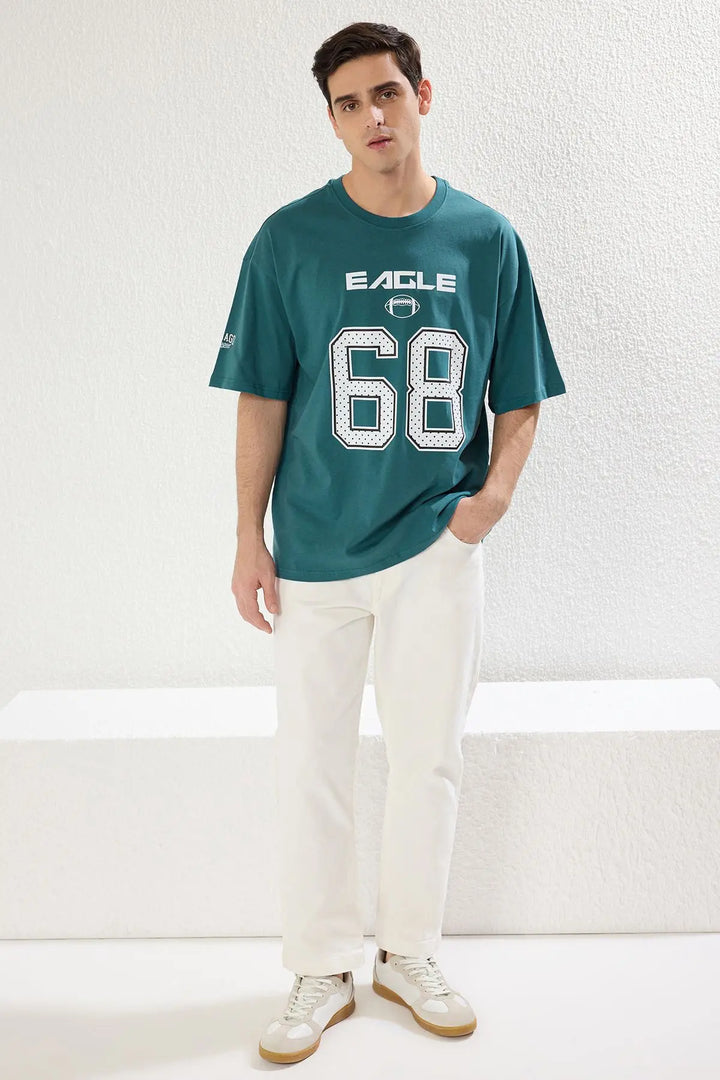 Trendyol TYZA Men's TShirts Standard Sleeve Casual Crew Neck Oversize Slogan Basic Knit Tops Tees TShirt Casual TShirt - Vogue Vista UK