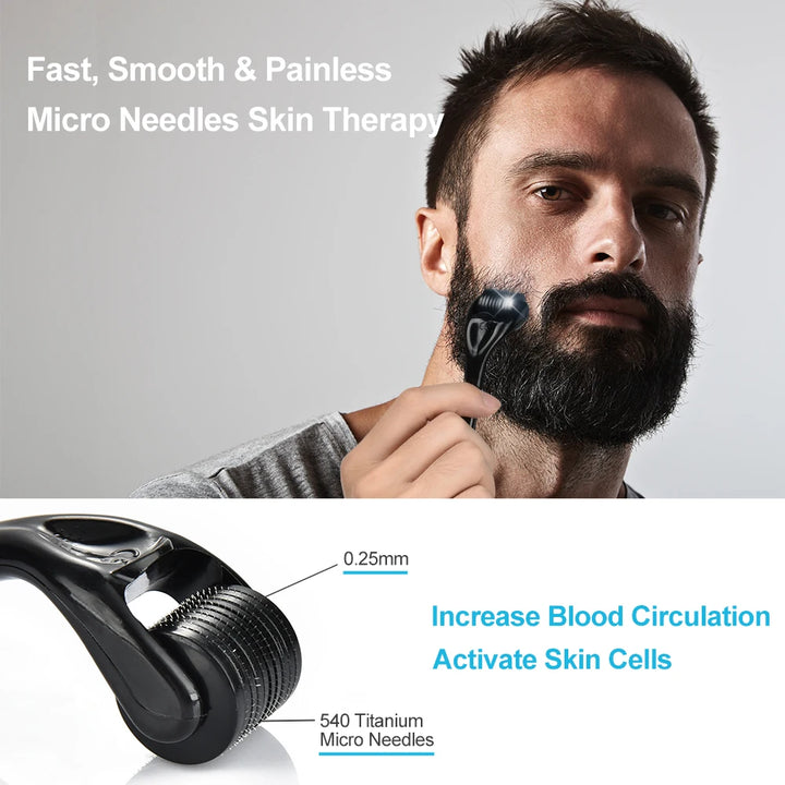 4pcs/set Beard Growth Kit For Men Hair Enhancer Thicker Mustache Grooming Beard Care Oil Moisturizer Wax Balm With Roller Comb - Vogue Vista UK
