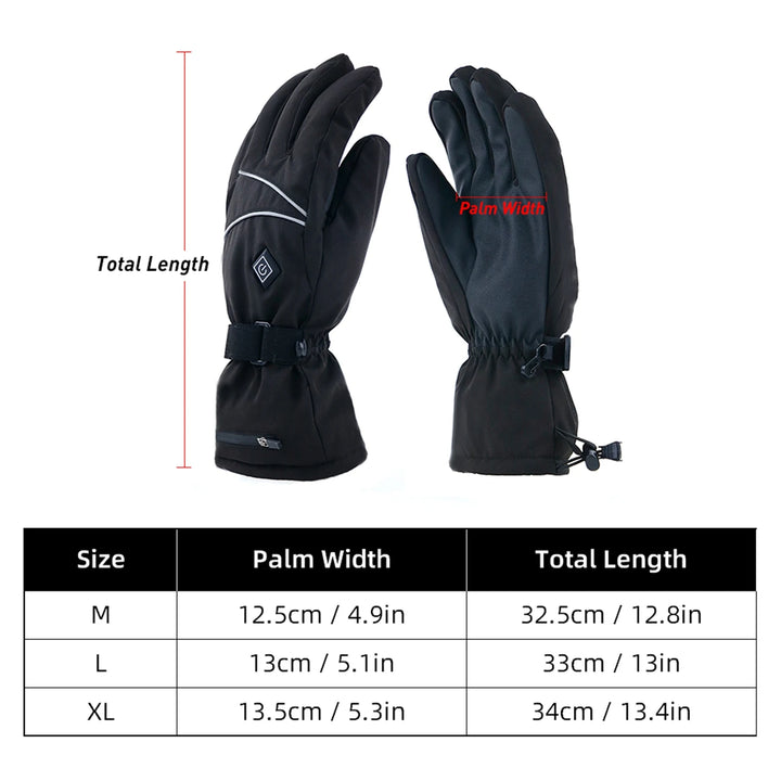 Electric Heated Gloves for Men and Women Water-resistant Winter Warm Touchscreen Gloves Outdoor Sport Gloves Mittens for Skiing - Vogue Vista UK