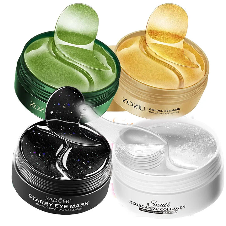240pcs=120pairs Eye patches Hyaluron Acid & Gold & Seaweed & Black Pearl Hydrating Moisturizing Crystal Collagen Gel Eye Mask - Vogue Vista UK