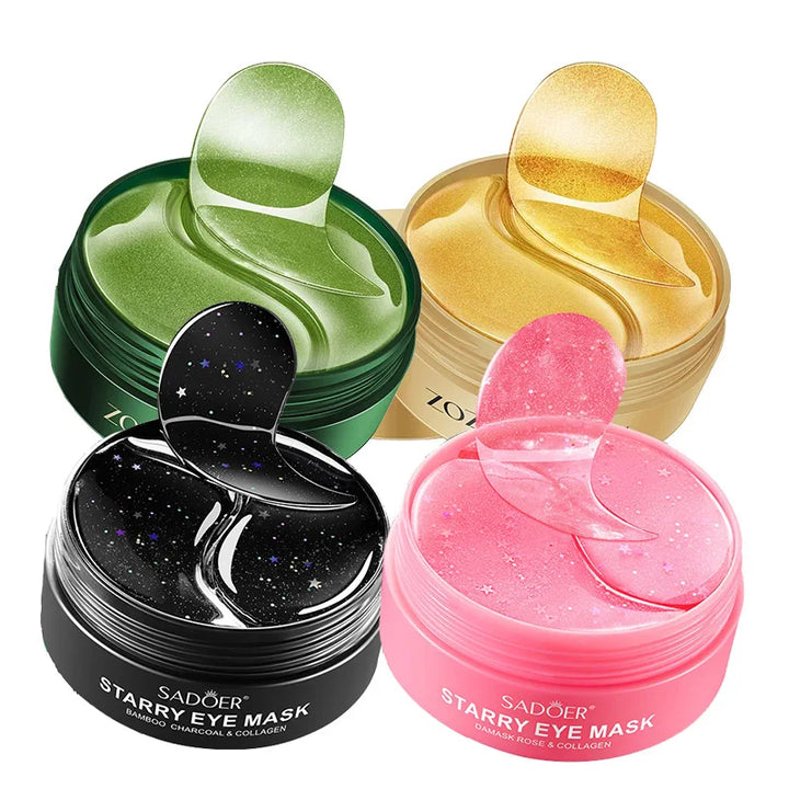 240pcs=120pairs Eye patches Hyaluron Acid & Gold & Seaweed & Black Pearl Hydrating Moisturizing Crystal Collagen Gel Eye Mask - Vogue Vista UK
