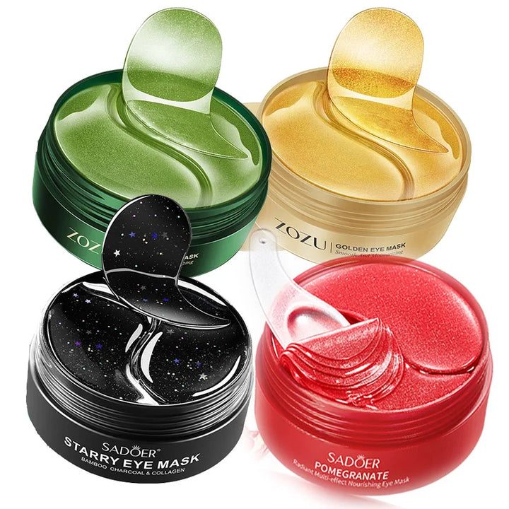 240pcs=120pairs Eye patches Hyaluron Acid & Gold & Seaweed & Black Pearl Hydrating Moisturizing Crystal Collagen Gel Eye Mask - Vogue Vista UK
