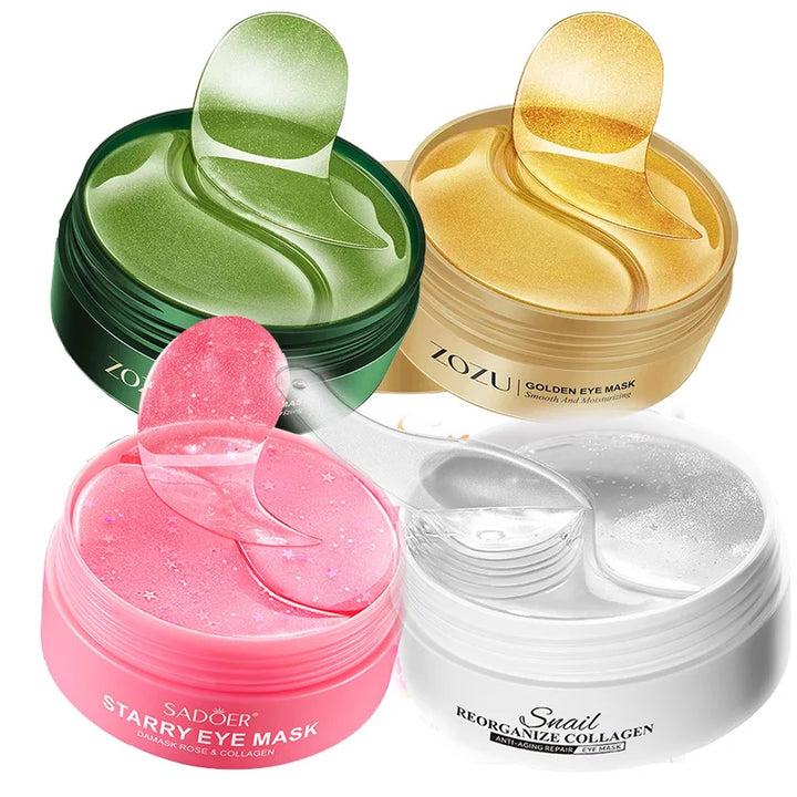 240pcs=120pairs Eye patches Hyaluron Acid & Gold & Seaweed & Black Pearl Hydrating Moisturizing Crystal Collagen Gel Eye Mask - Vogue Vista UK