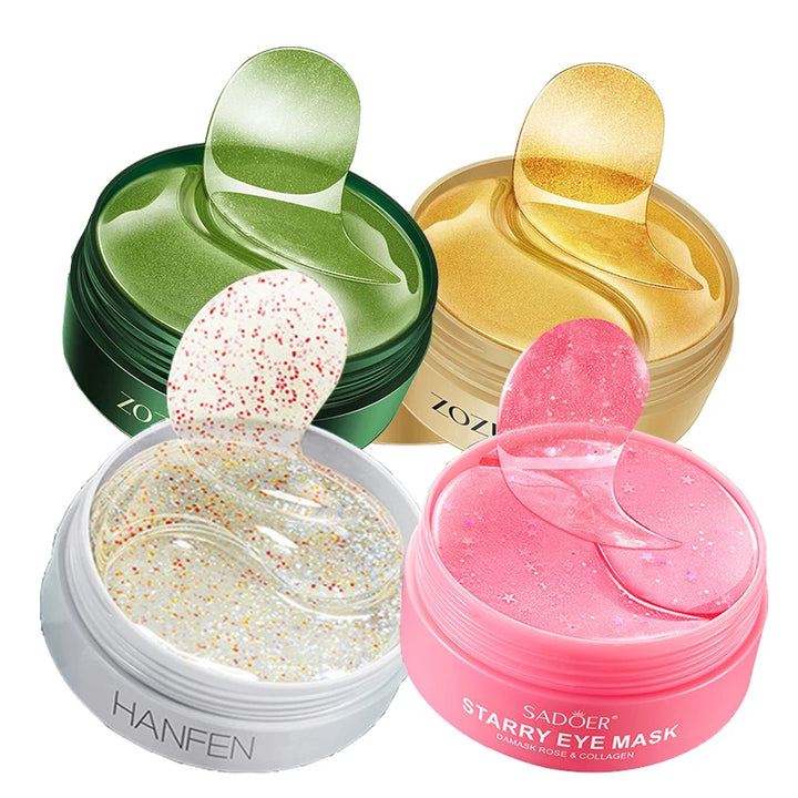 240pcs=120pairs Eye patches Hyaluron Acid & Gold & Seaweed & Black Pearl Hydrating Moisturizing Crystal Collagen Gel Eye Mask - Vogue Vista UK