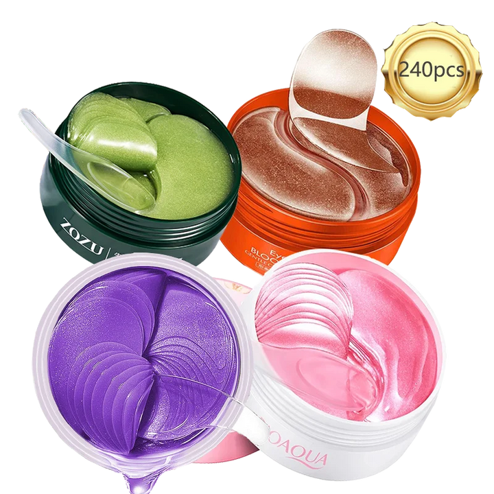 240pcs=120pairs Eye patches Hyaluron Acid & Gold & Seaweed & Black Pearl Hydrating Moisturizing Crystal Collagen Gel Eye Mask - Vogue Vista UK