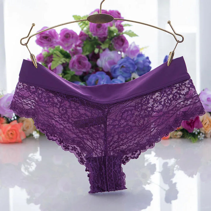 6pcs/lot Soft Women's Sexy Lace Panties Thongs G Strings Seamless Underwear Women Panty Briefs Bikini Cotton Crotch Panties - Vogue Vista UK